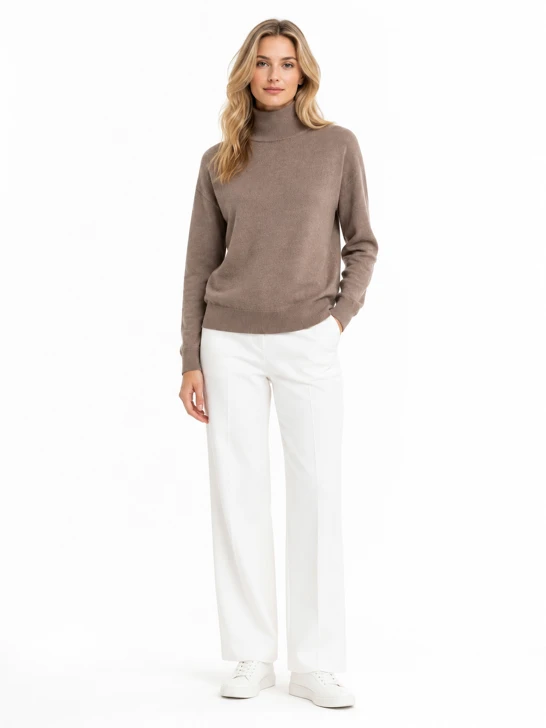 CATNOIR Women's Dark Gray Turtleneck Made from a Wool and Cashmere Blend