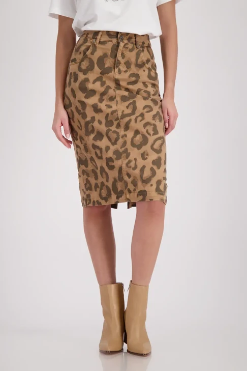 MONARI VIVA ITALIA women's skirt brown with leopard pattern