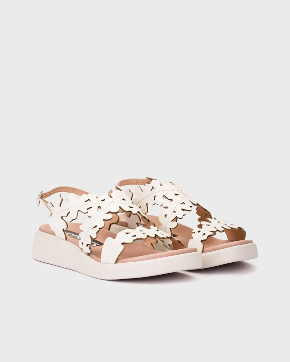 WONDERS women's sandals white lacquered