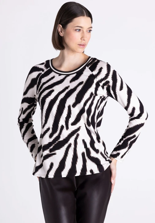 TUZZI CHOCOLATE Women's Long-Sleeve T-Shirt, Beige-Brown