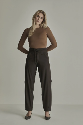 PARAMI COCO Women's Pants, Dark Brown, Regular Fit