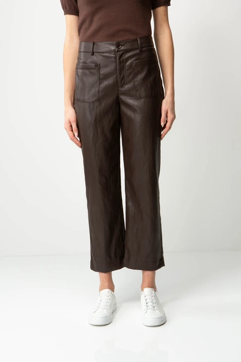 CATNOIR Women's Brown Vegan Leather Pants
