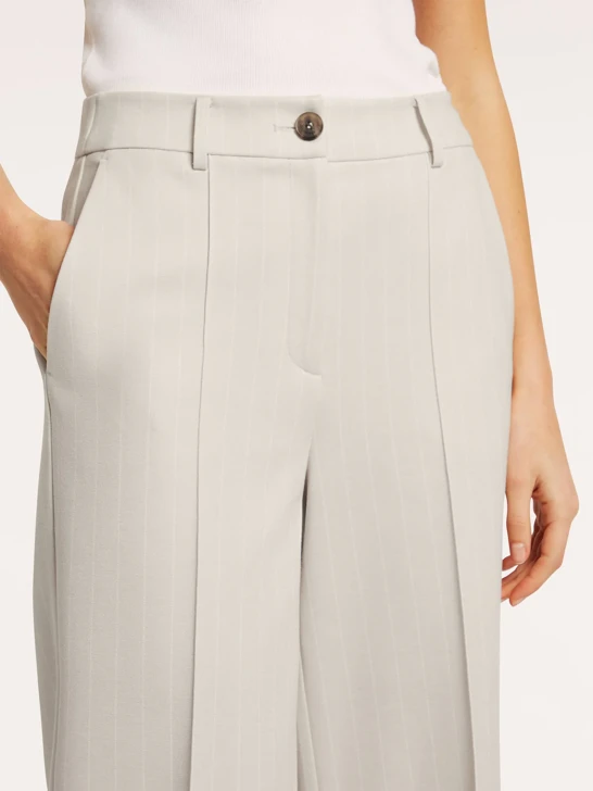 BEAUMONT AYLE ladies trousers beige with white stripe