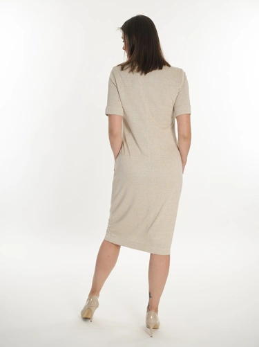 LA´AURORA ladies dress beige with lurex (1)