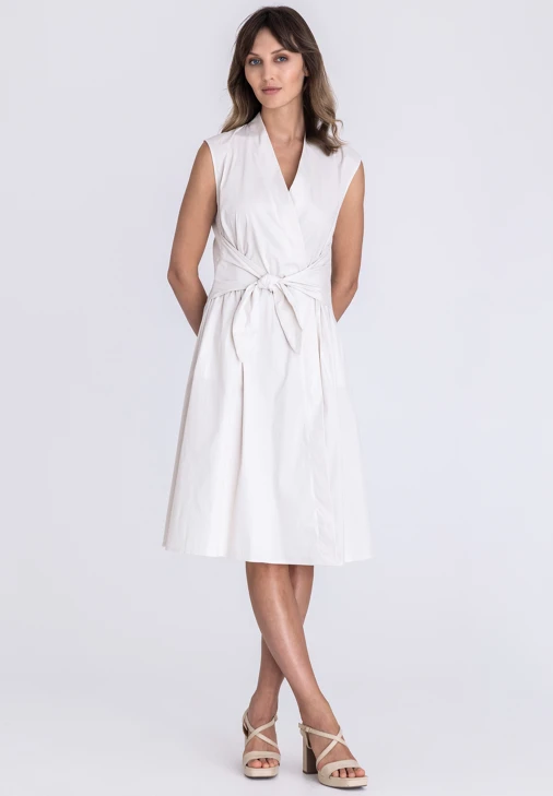TUZZI ESSENTIALS ladies dress beige with belt