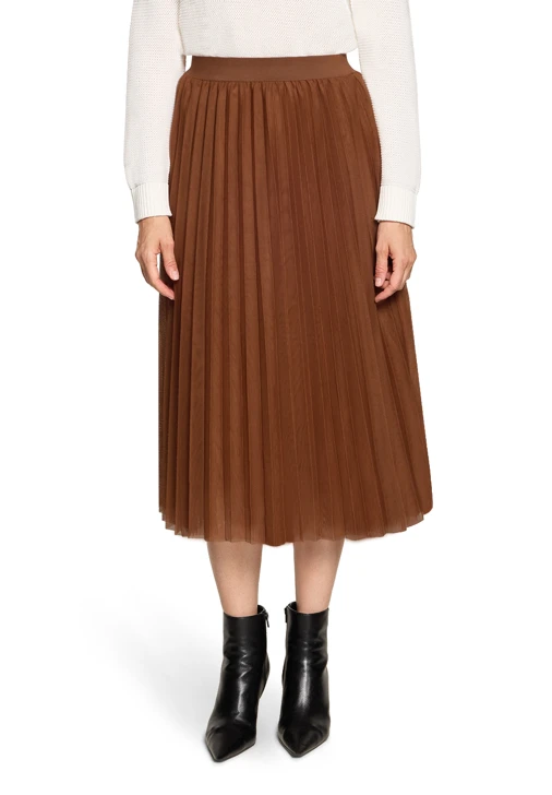 BETTY & CO Women's Cognac-Colored Pleated Skirt
