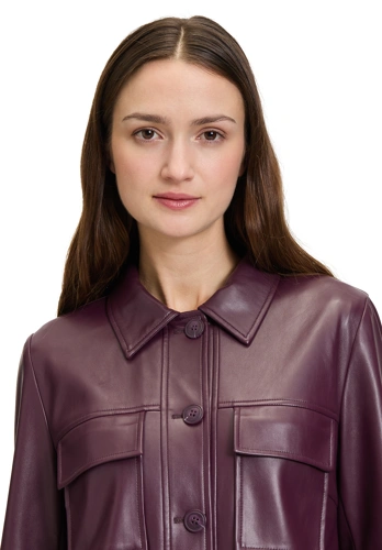 BETTY & CO ladies jacket burgundy leatherette (3)