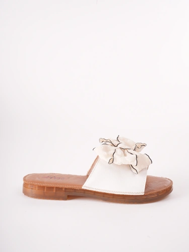 PASS ladies white slippers with bow (3)