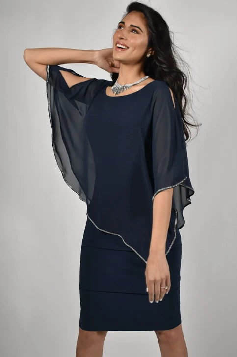 FRANK LYMAN ladies dress dark blue formal