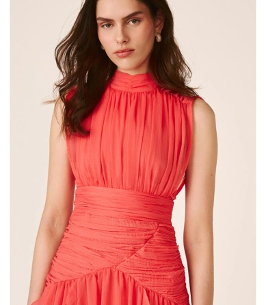 ALMA EN PENA Women's Long Dress, Coral (1)