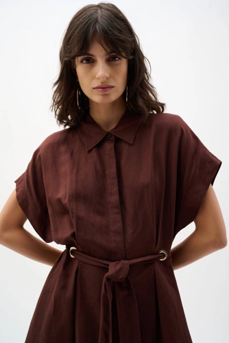 JOSEPH RIBKOFF ladies dress brown (3)