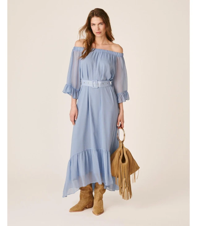 ALMA EN PENA Women's Long Dress SKY BLUE