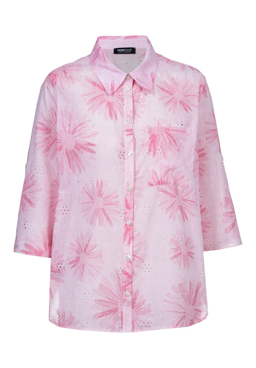 FRANK WALDER ladies shirt pink 3/4 sleeve