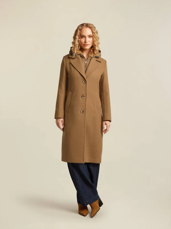 BEAUMONT ladies coat dark camel