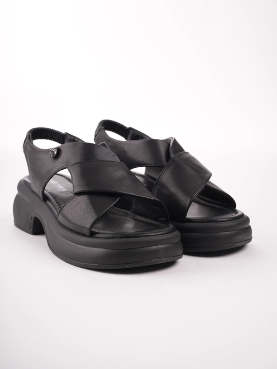 KARISMA black platform sandals for women
