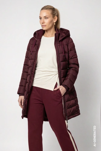 MONARI FASHION SHOW Women's Burgundy Coat