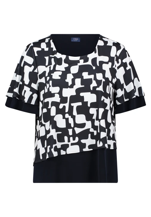 Vera Mont ladies blouse blue and white
