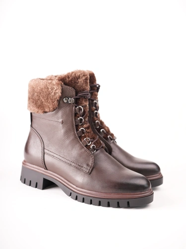 REGARDE le CIEL Women's Brown Leather Ankle Boots