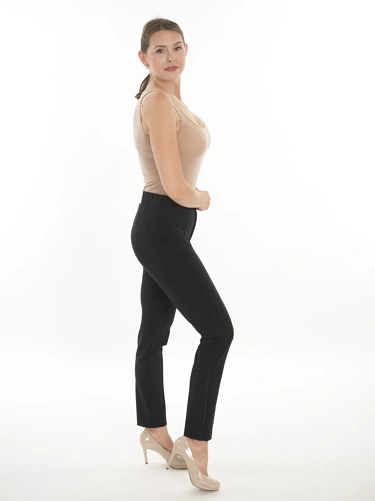 PARAMI LIVIA women's black skinny trousers with puck (3)