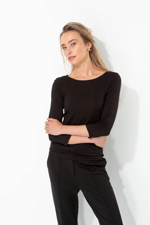 CATNOIR Women's Black 3/4-Sleeve T-Shirt
