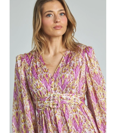 ALMA EN PENA ladies dress multi pink (6)