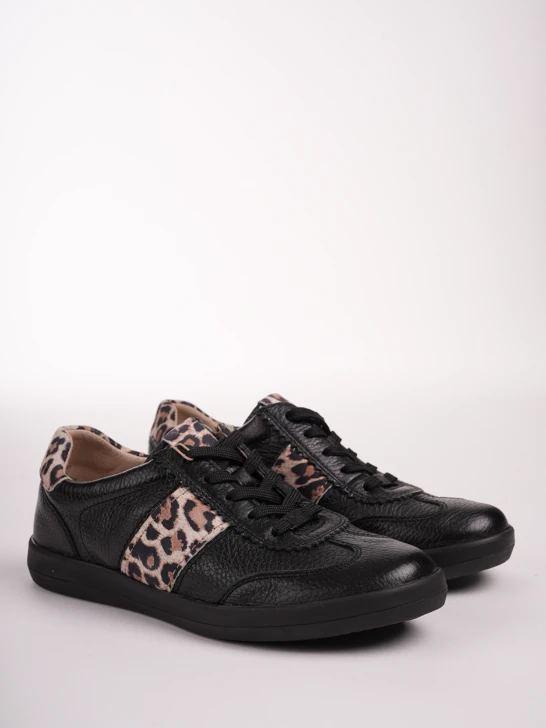 CAPRICE women's sneakers with animal pattern black