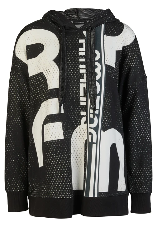 DORIS STREICH Women's Black Hooded Sweatshirt