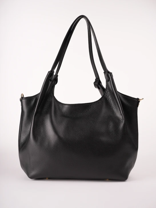GROSSO BAG Women's Black Leather Handbag