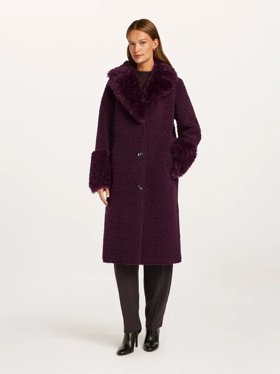 BEAUMONT NATALYA Women's Reversible Plum Coat